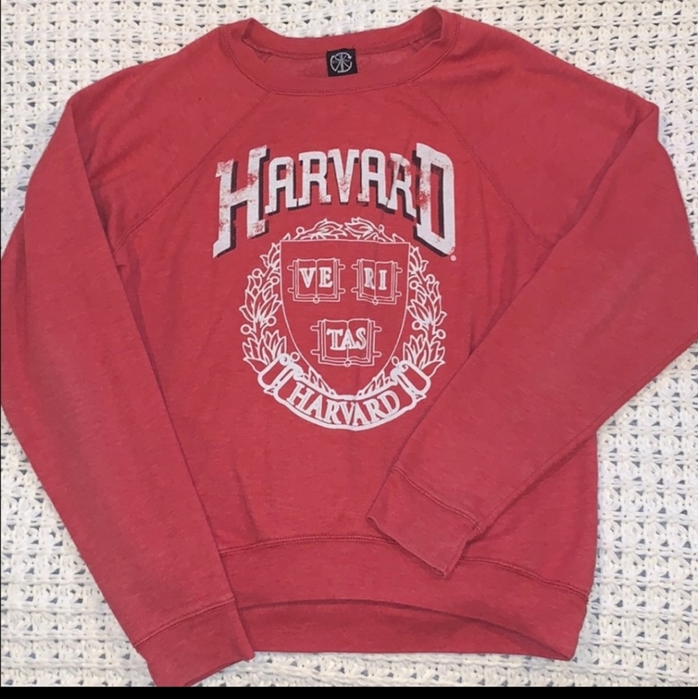 Red Harvard crewneck sweater